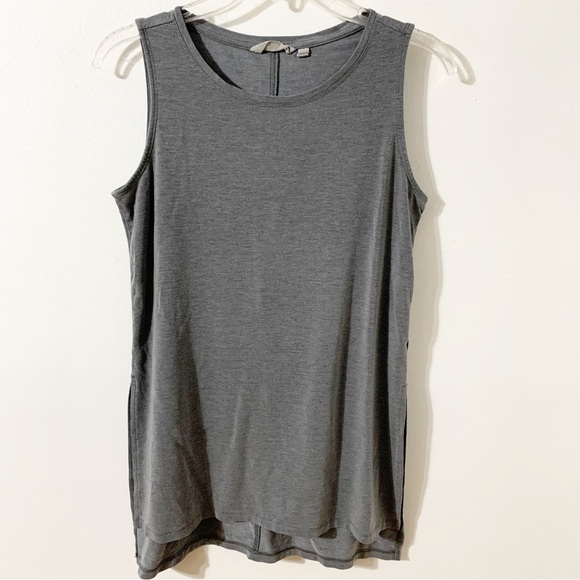 Athleta Drape Side Split Sleeveless Tunic Tank Top Heather Gray Style 591361 🩶 - Picture 3 of 13